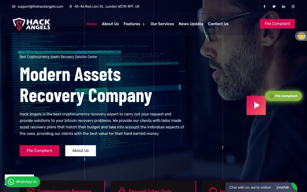 Главная страница thehackangels.com — обзор сайта, отзывы клиентов и информация о возможных мошеннических схемах