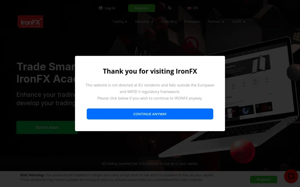 Главная страница ironfx.com — обзор брокера, отзывы клиентов и информация о возможных рисках и мошенничестве