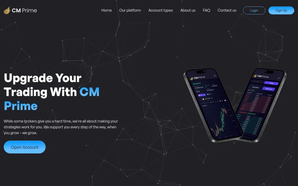 Главная страница cm-prime.co — обзор брокера-мошенника и отзывы клиентов