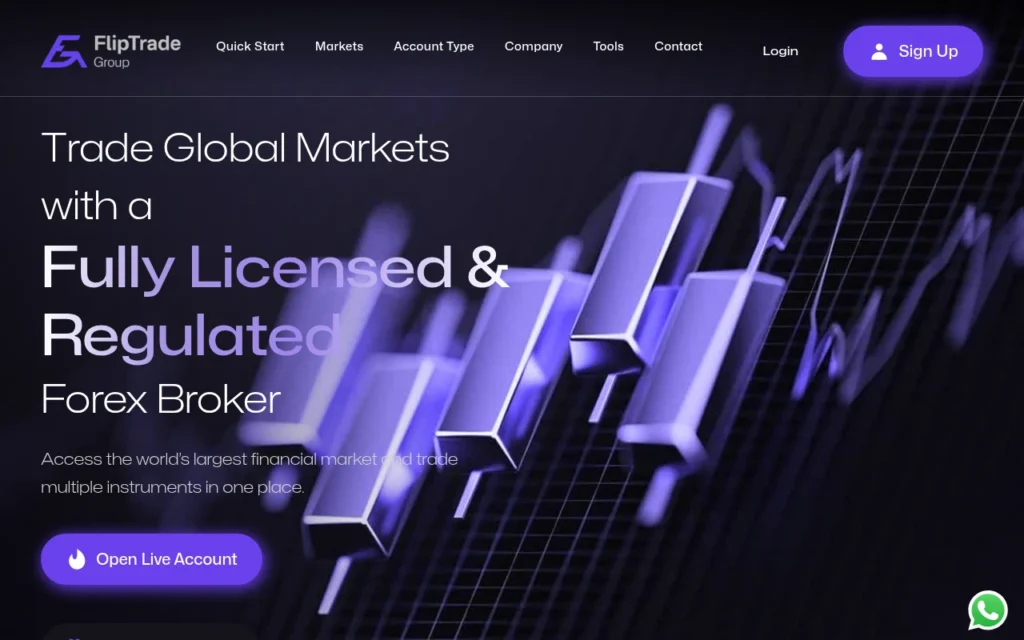 Главная страница fliptradegroup.com — обзор брокера-мошенника и отзывы клиентов