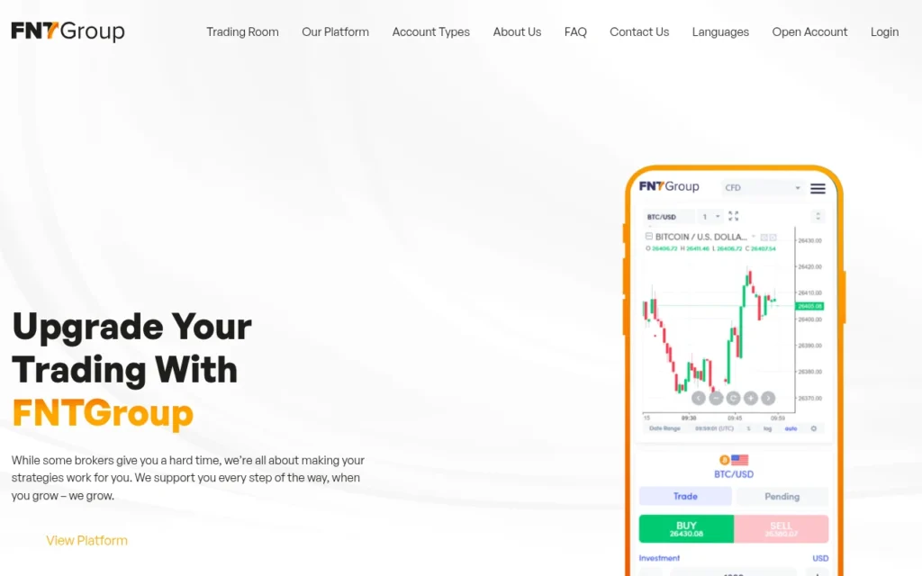 Главная страница fnt-group.io — обзор брокера-мошенника и отзывы клиентов