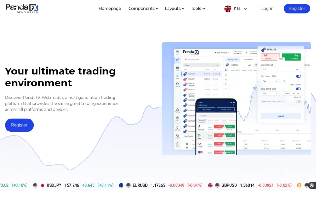 Главная страница panda-fx.com — обзор брокера-мошенника и отзывы клиентов