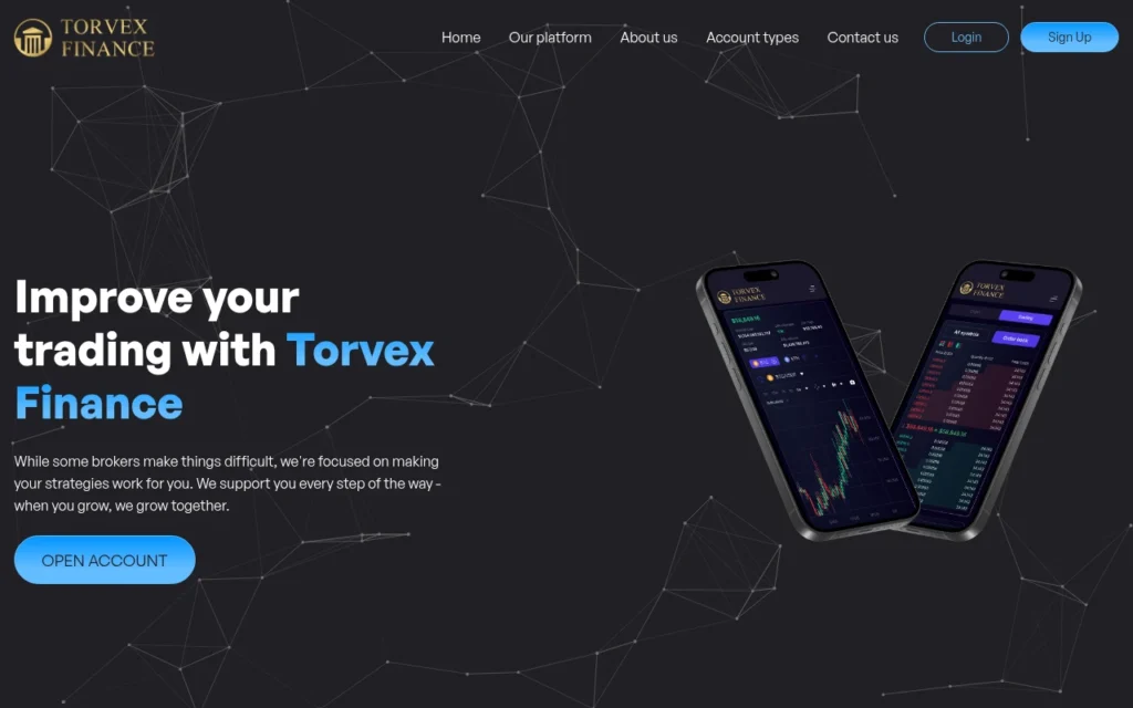 Главная страница torvexfinance.com — обзор брокера-мошенника и отзывы клиентов