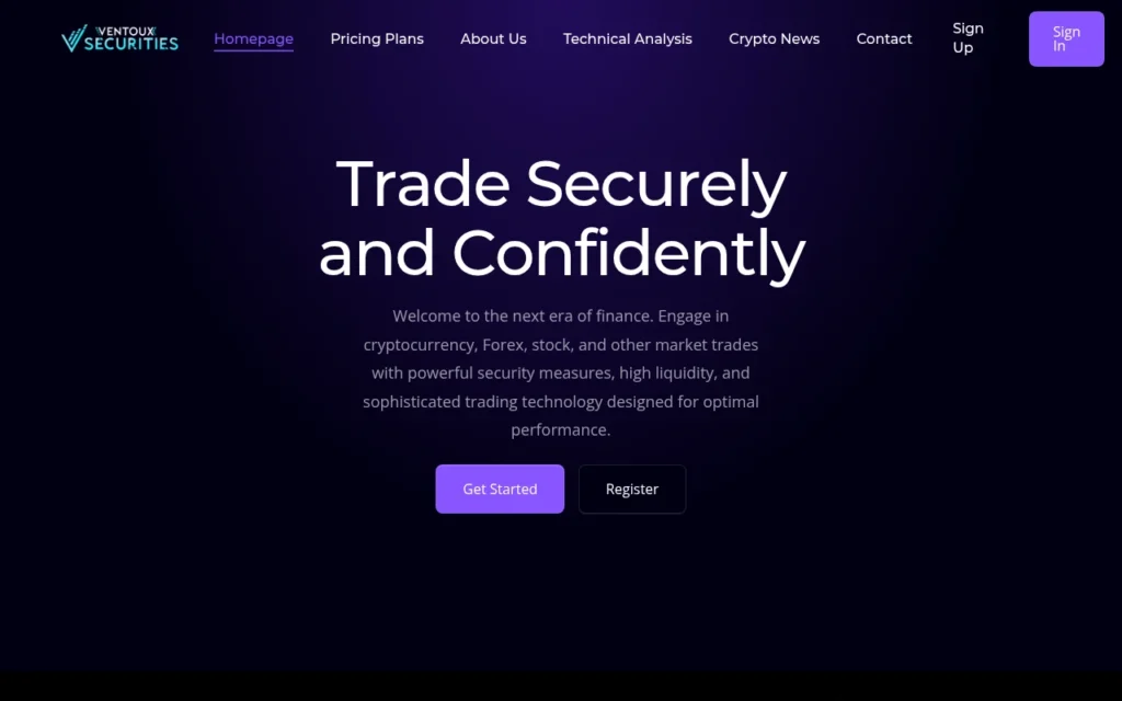 Главная страница ventouxsecurities.com — обзор брокера-мошенника и отзывы клиентов