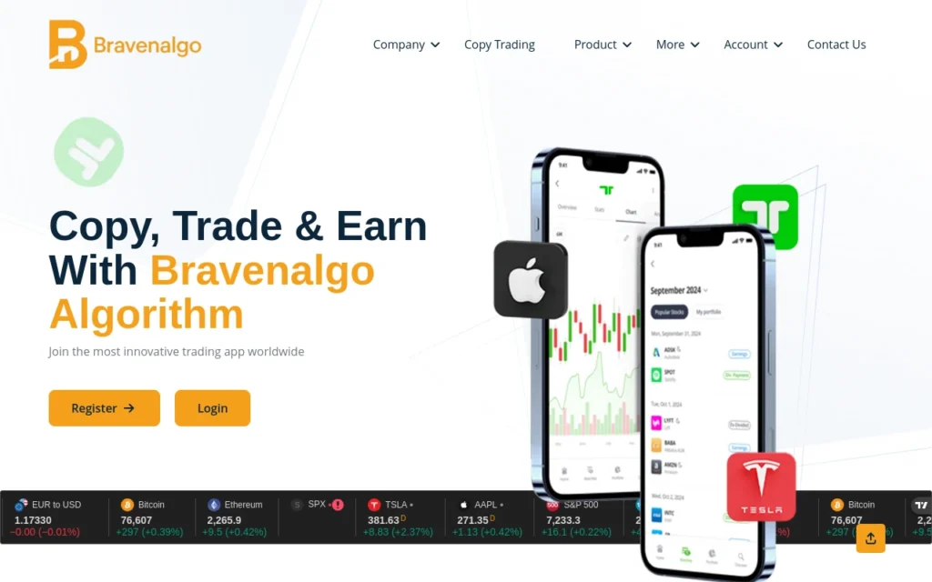 Главная страница bravenalgo.com — обзор брокера-мошенника и отзывы клиентов