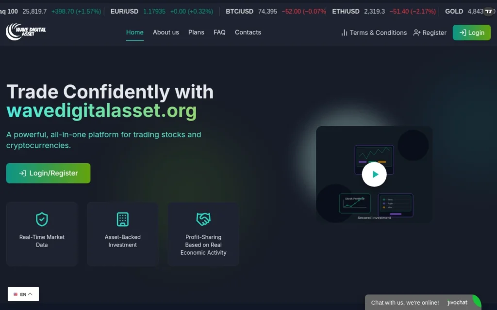 Главная страница wavedigitalasset.org — обзор сайта, отзывы клиентов и информация о возможных рисках и мошенничестве