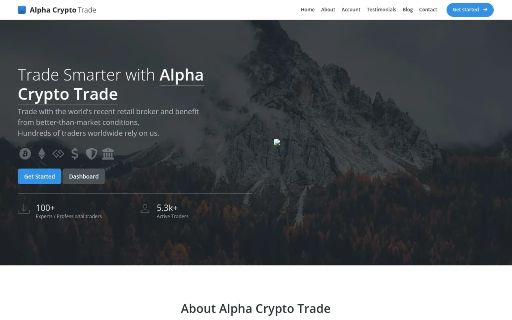 Главная страница alphacryptotradelimited.com — отзывы, обзор брокера и как вернуть средства