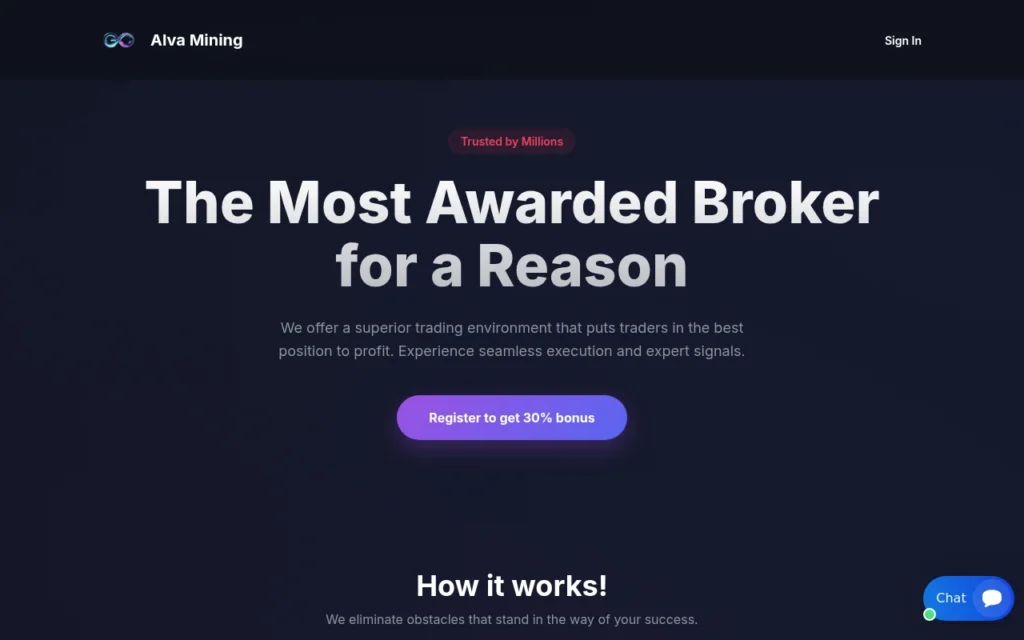 Главная страница alvamining.live — отзывы, обзор брокера и как вернуть средства