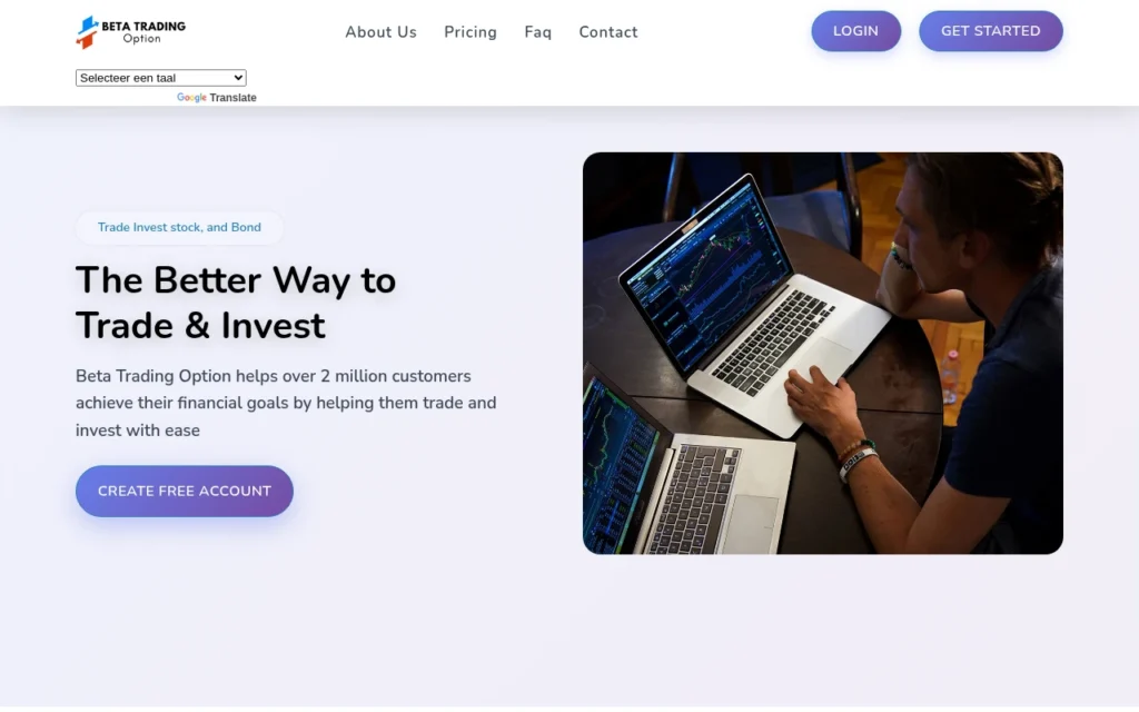 Главная страница betatradingoptions.com — отзывы, обзор брокера и как вернуть средства