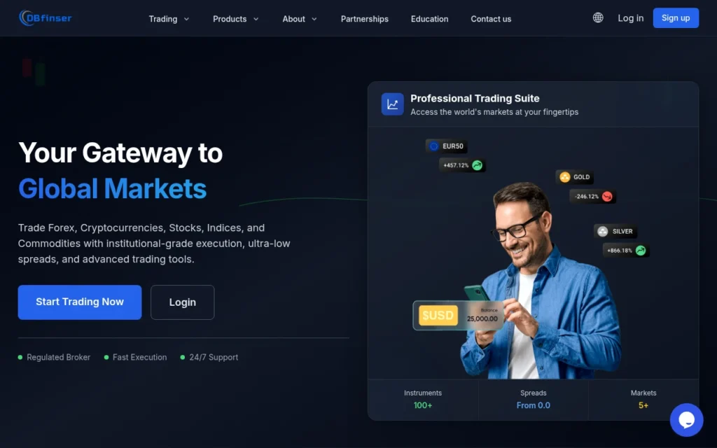 Главная страница dbfinser.com — отзывы, обзор брокера и как вернуть средства