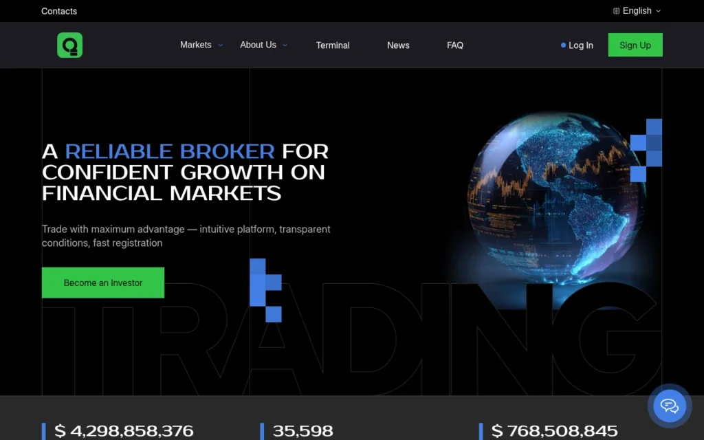 Главная страница qalynomics.com — отзывы, обзор брокера и как вернуть средства