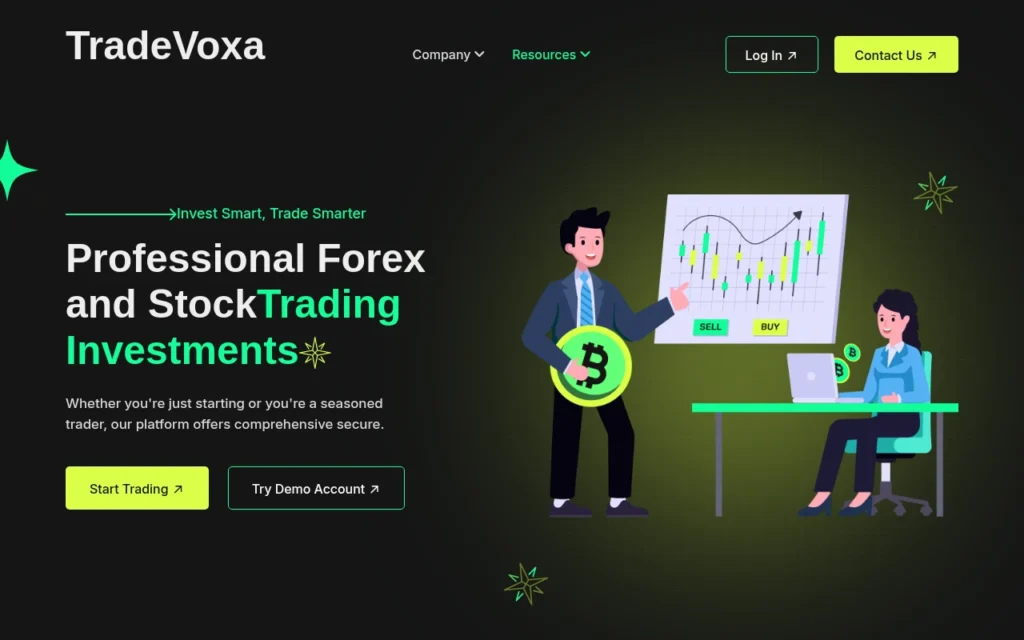 Главная страница tradevoxa.com — отзывы, обзор брокера и как вернуть средства