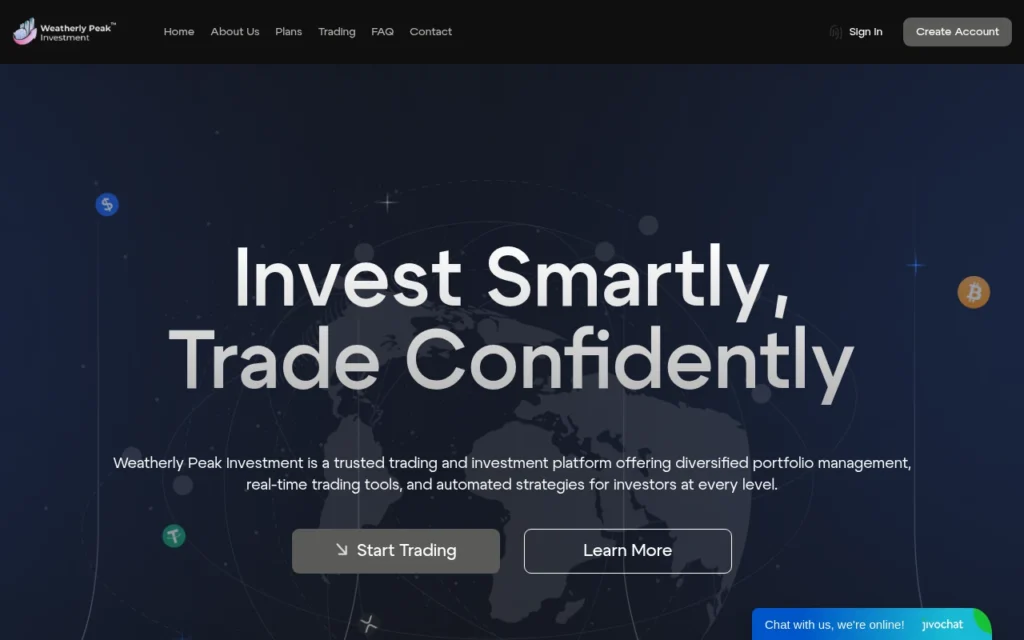 Главная страница weatherlypeakinv.com — отзывы, обзор брокера и как вернуть средства