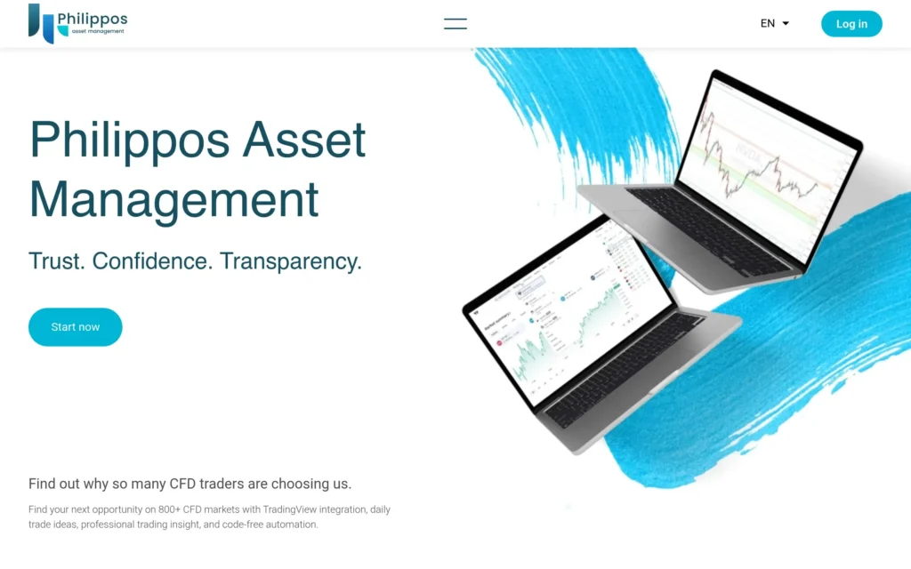 Скриншот сайта phasset.net с интерфейсом брокерской платформы и разделами для инвестиций
