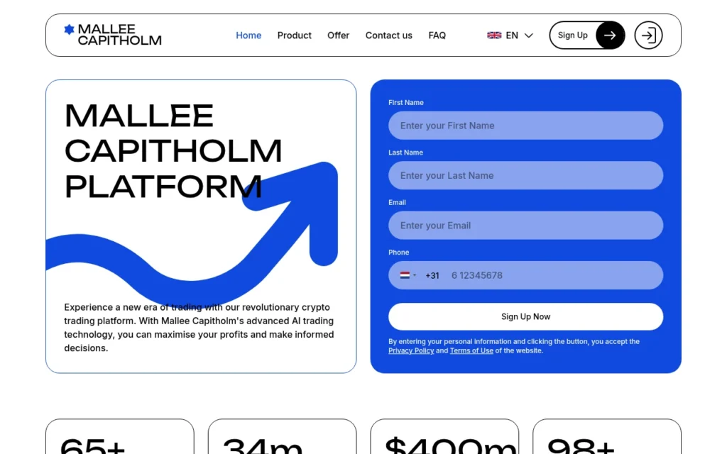 Главная страница mallee-capitholm.com — обзор сайта, отзывы клиентов и информация о возможных рисках и признаках мошенничества
